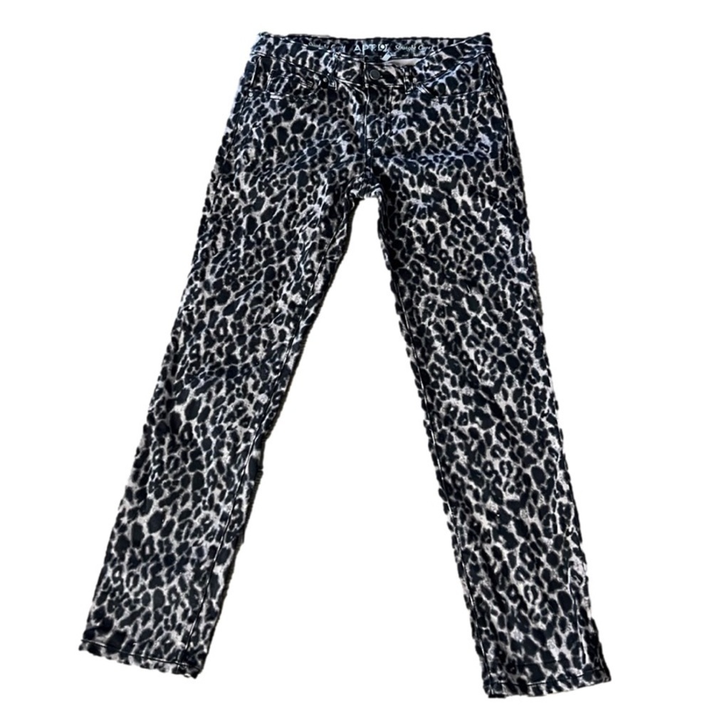 𝅺euc, APT. 9, Straight Skinny, Capri, Jeans, Leopard, Stretch, Size 2, Cotton